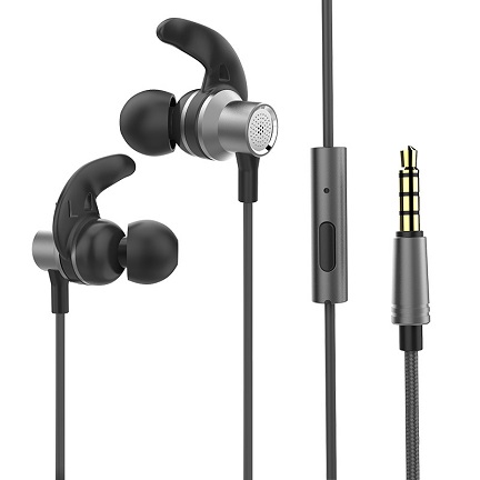 LP-E13 2019 New In-Ear Earphones 3.5mm Wired Headset Heavy Bass Horn Sports Ear Hook Metal Subwoofer Earphones